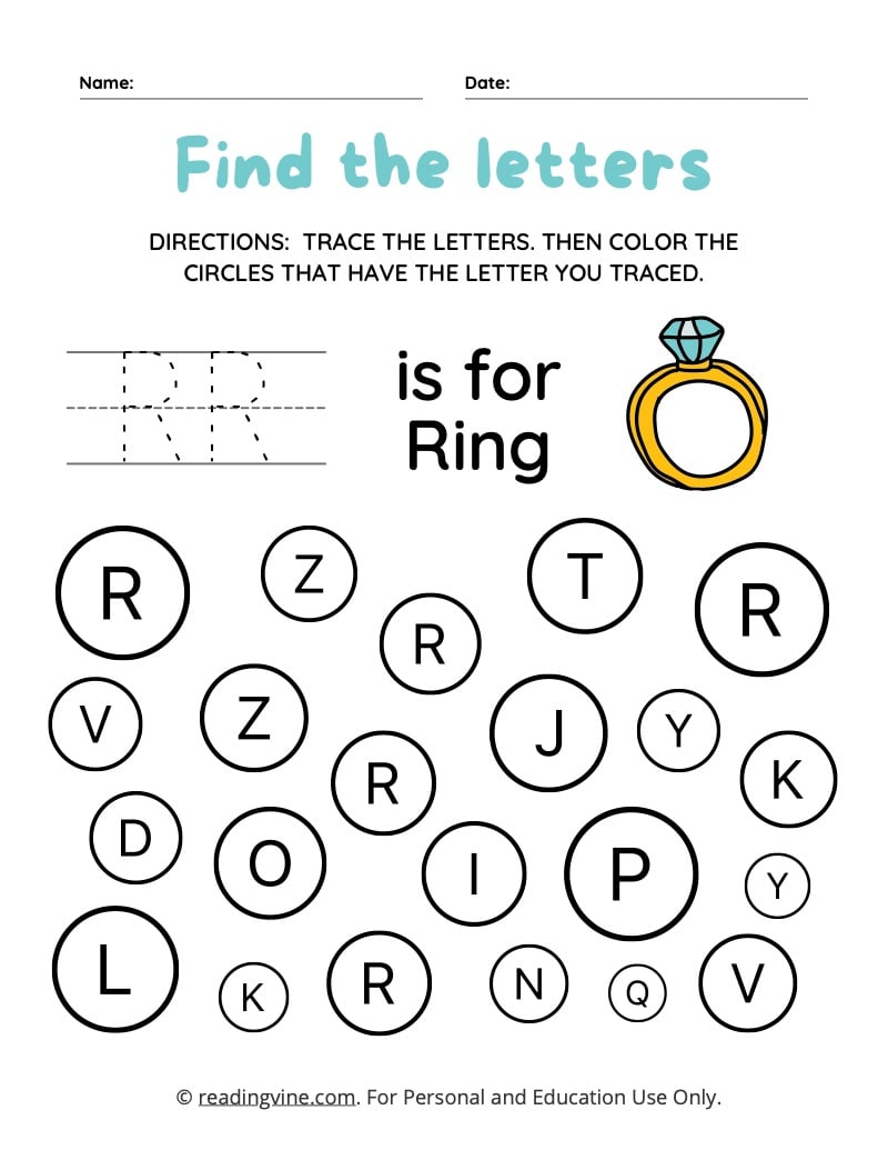 Letter r worksheets for preschool free printable