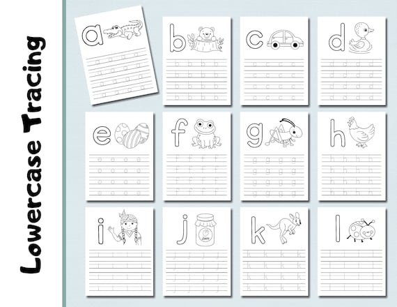 Lowercase alphabet tracing worksheets coloring pages handwriting letter worksheets abc trace preschool kindergarten download now