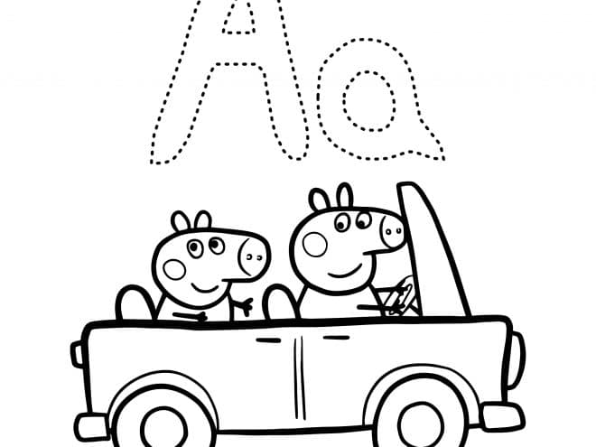 Free cute peppa pig alphabet tracing sheet printables