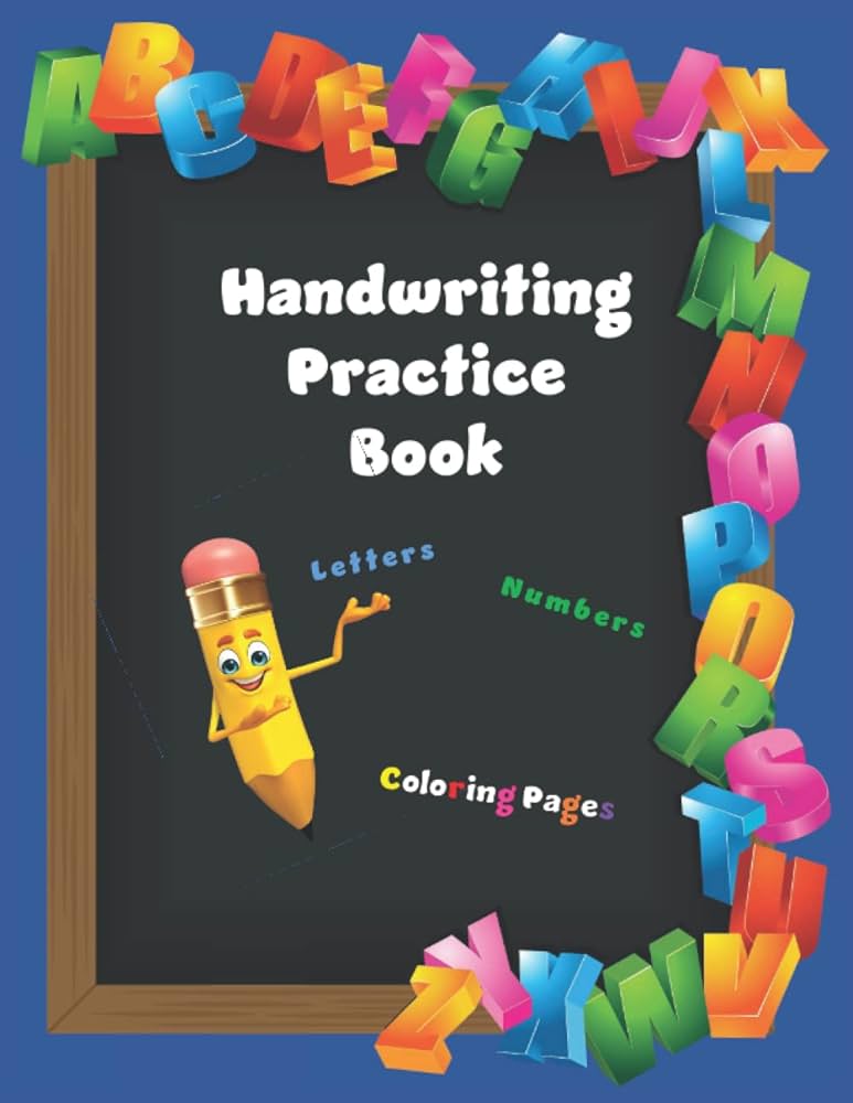 Handwriting practice book letters numbers coloring pages elle lisa books