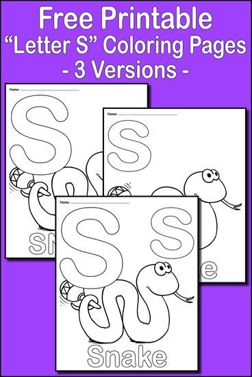 Letter s alphabet coloring pages