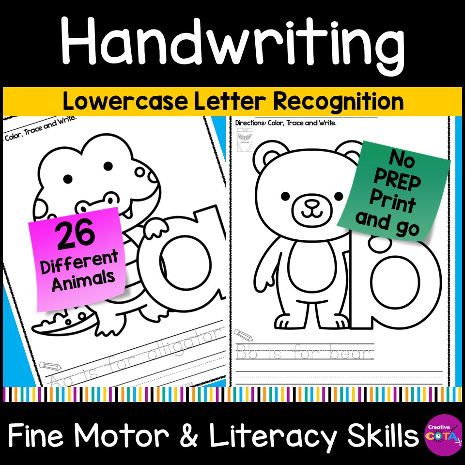 No prep lowercase letters abc kindergarten literacy coloring and writing worksheets made by teachers