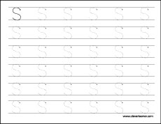 Letter s writing and coloring sheet