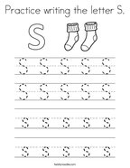 Practice writing the letter s coloring page