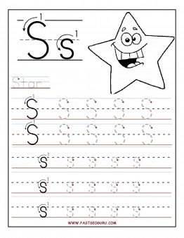 Printable letter s tracing worksheets for preschool