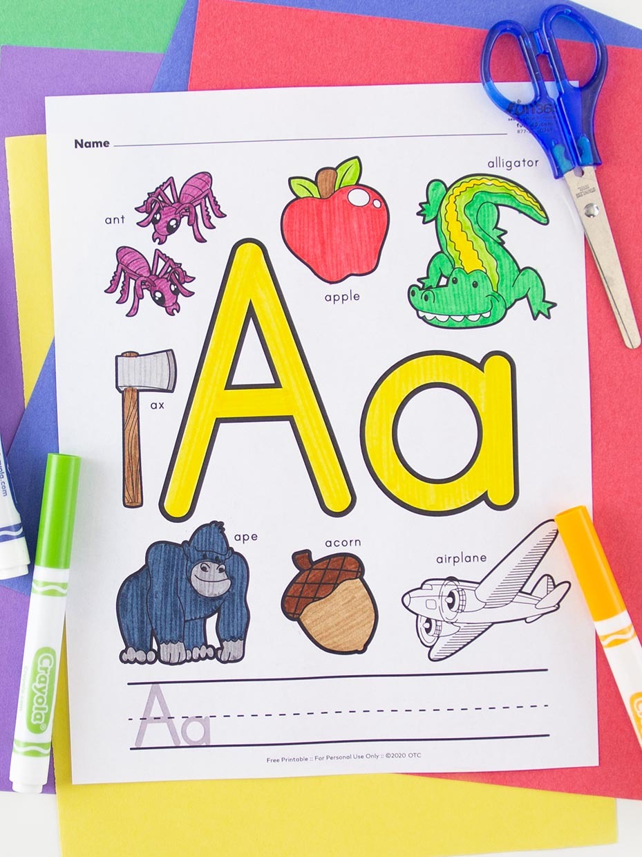 Alphabet free coloring pages