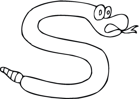 Letter s is for a snake coloring page free printable coloring pages