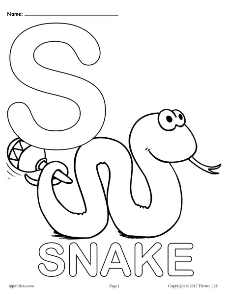 Letter s alphabet coloring pages