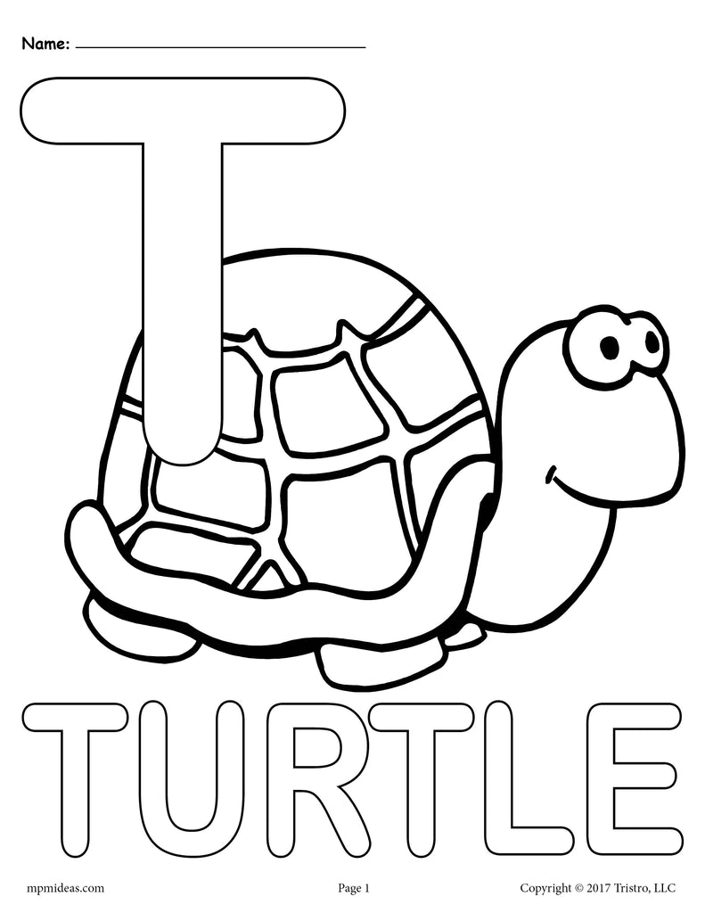 Letter t alphabet coloring pages