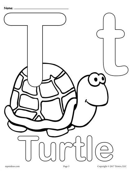 Letter t alphabet coloring pages