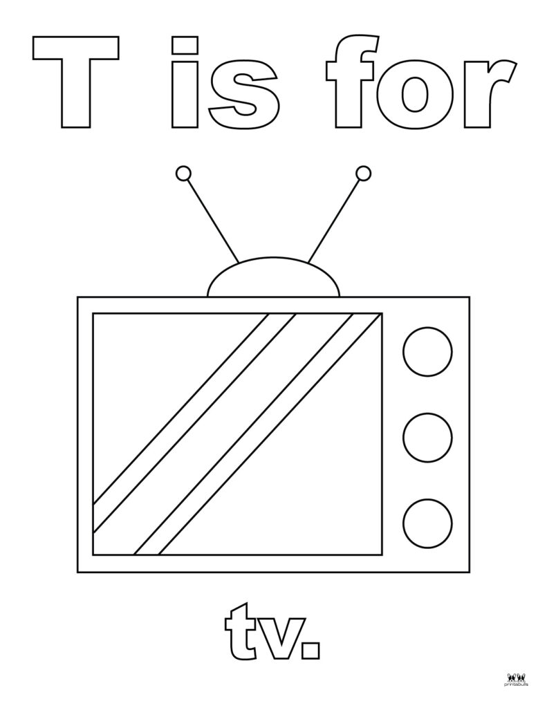 Letter t coloring pages