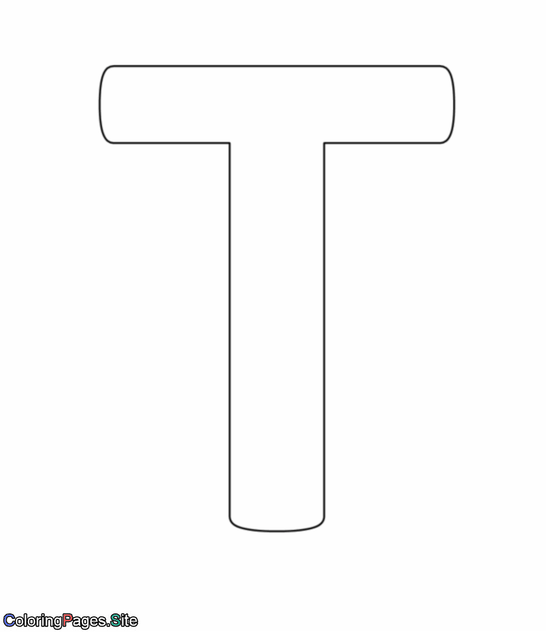 T letter alphabet coloring page