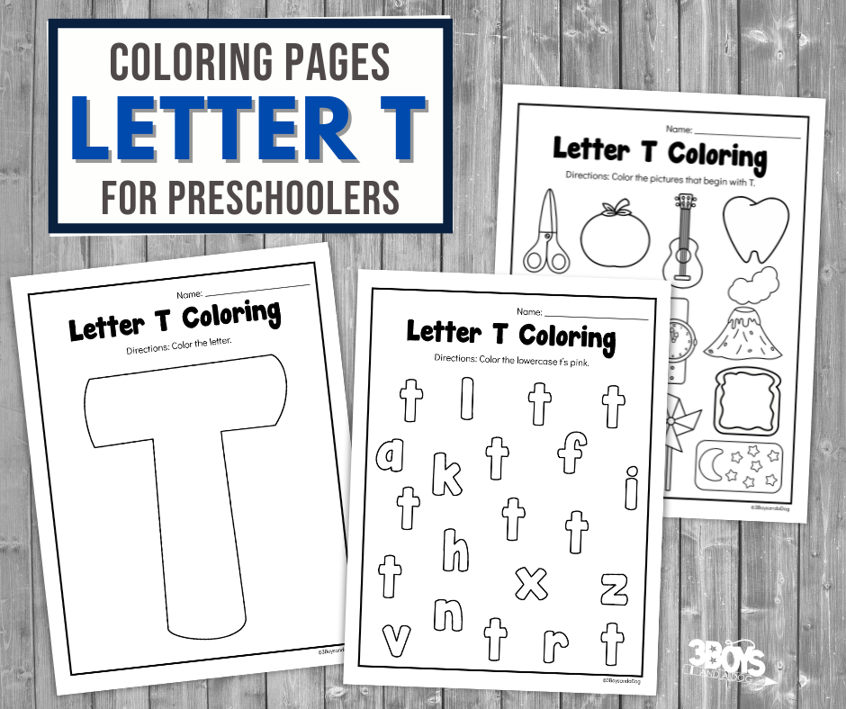 Letter t coloring pages