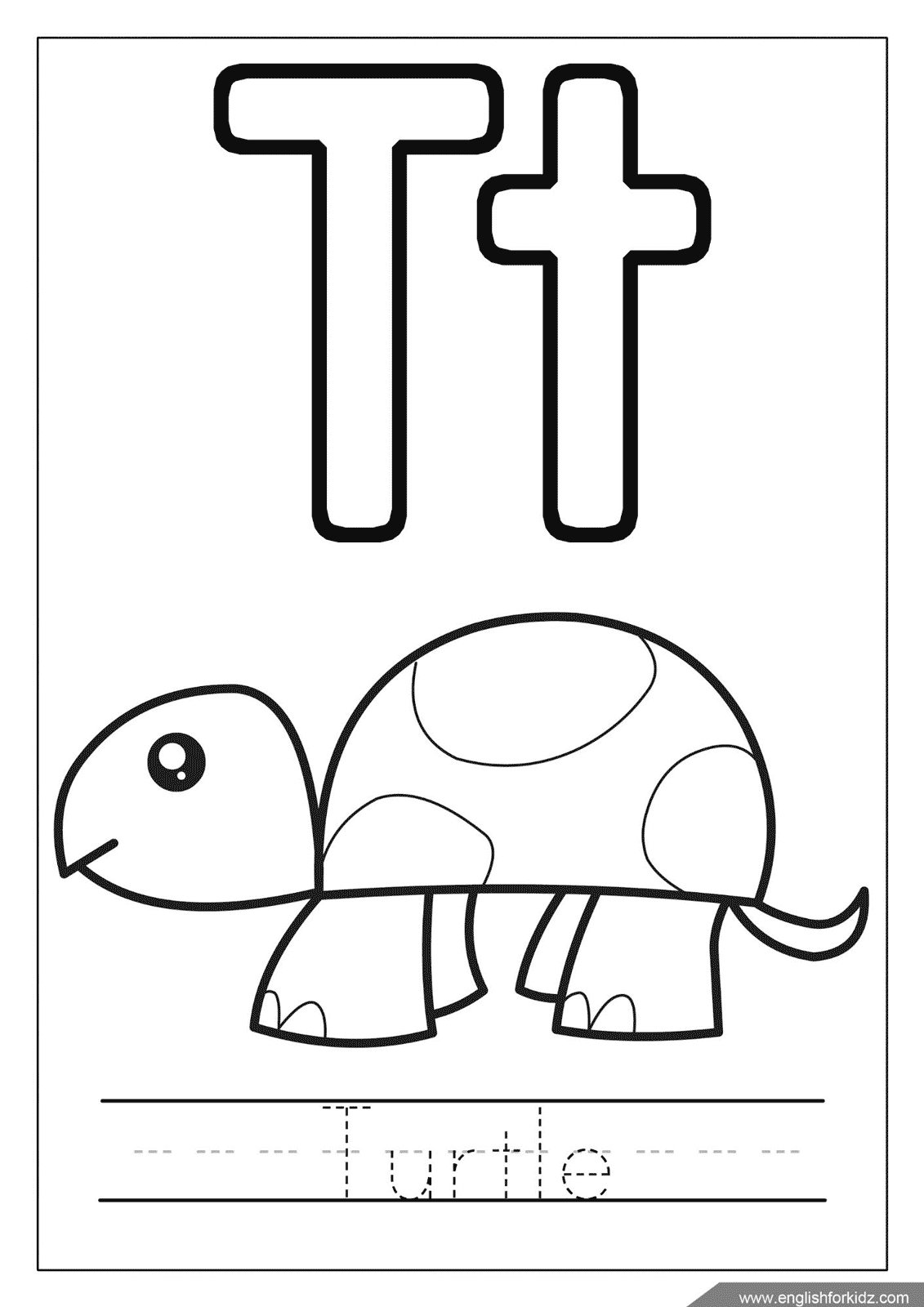 English for kids step by step letter t worksheets flash cards coloring pages