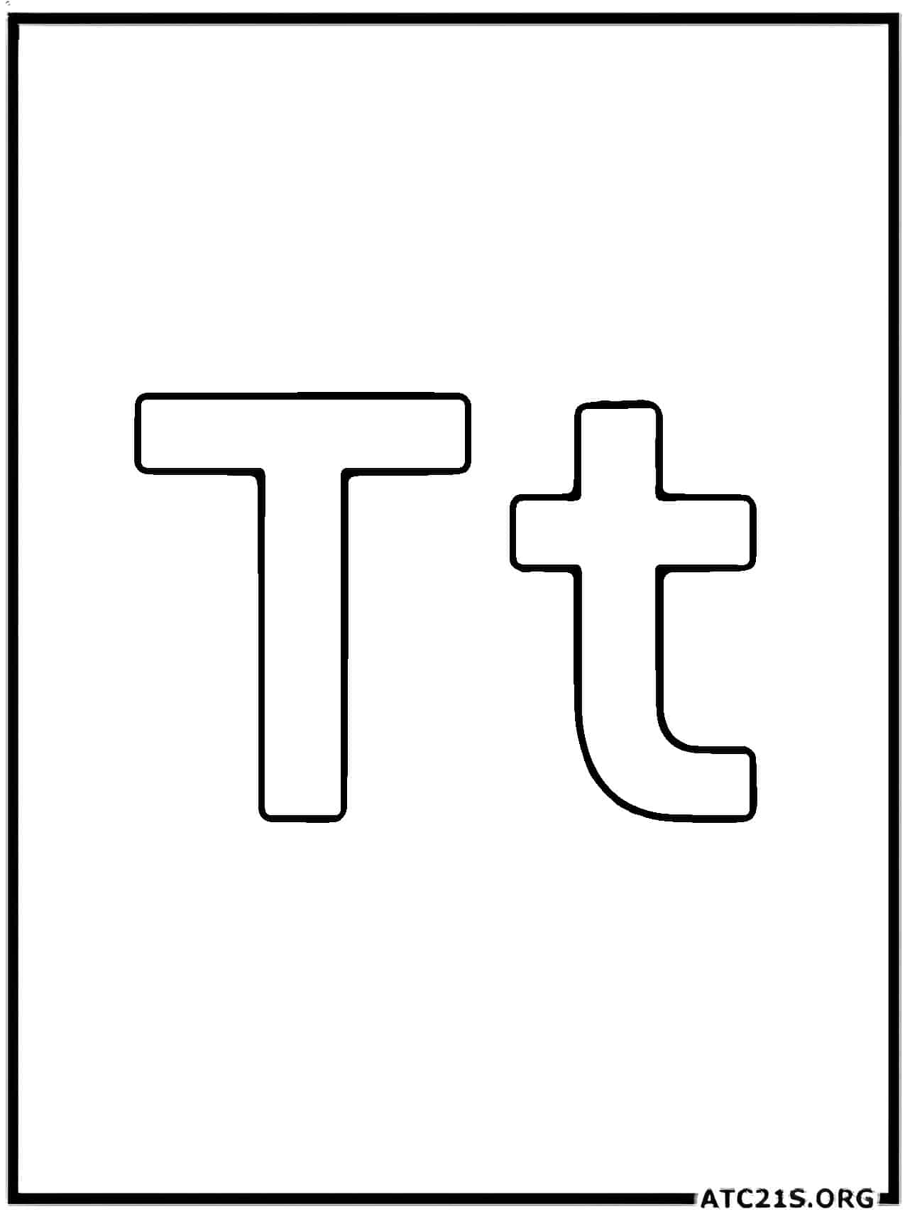 Free letter t coloring pages download