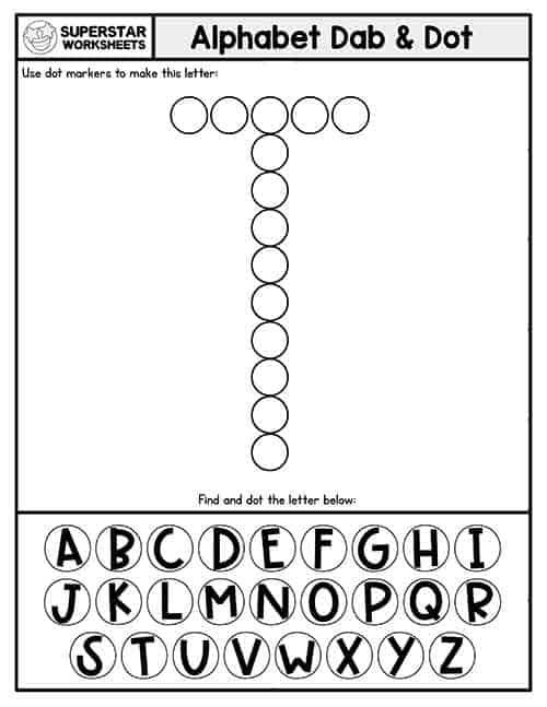 Letter t worksheets