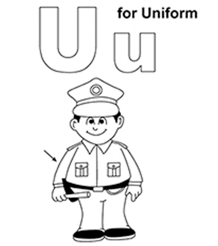 Letter u coloring pages