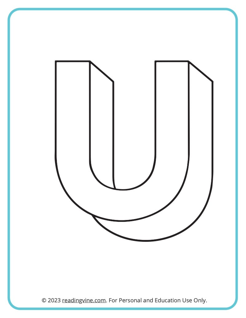 Letter u coloring pages