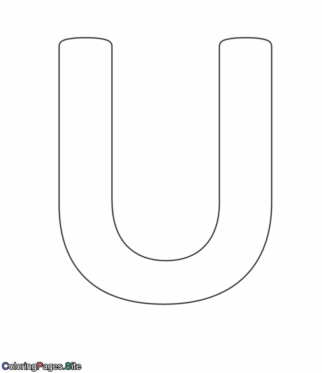 U letter alphabet coloring page