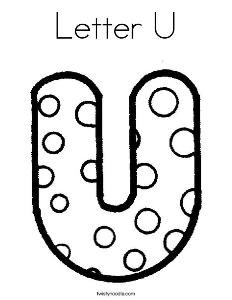 Letter u coloring page