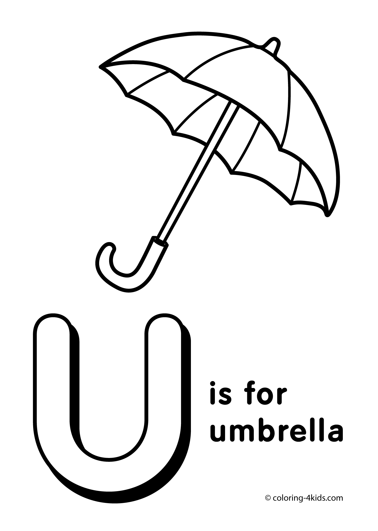 Letter u coloring page