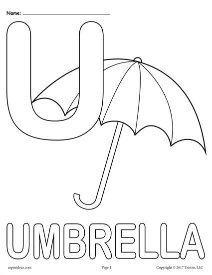 Letter u alphabet coloring pages