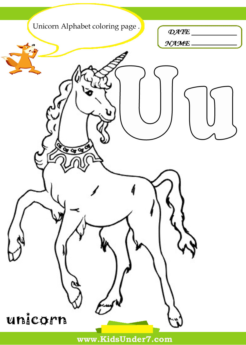 Kids under letter u worksheets and coloring pages