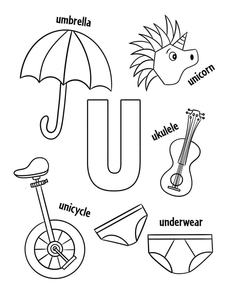 Free letter u worksheets for preschool â the hollydog blog