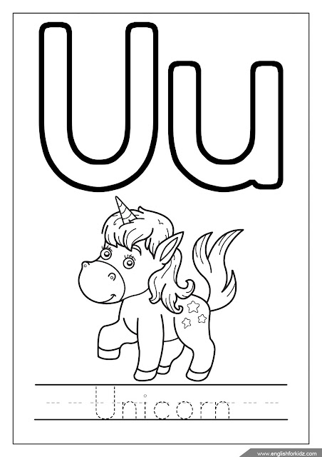 English for kids step by step alphabet coloring pages letters u