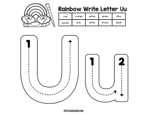 Letter u preschool printables