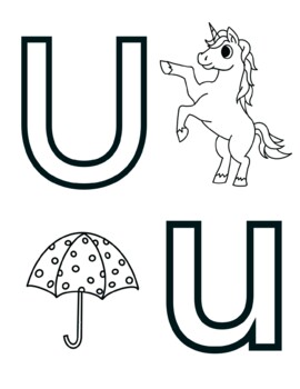 Letter u alphabet coloring page worksheet by knox worksheets tpt