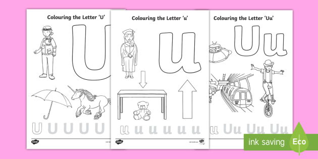 Letter u coloring pages teacher