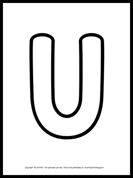 Letter u is for umbrella coloring page dotted font â the art kit