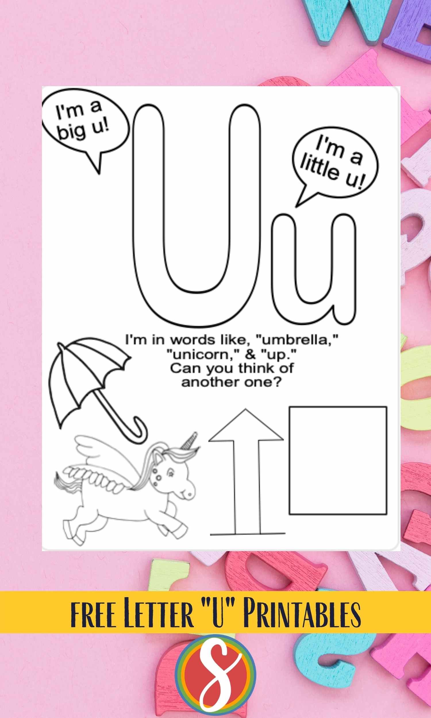 Free letter u coloring pages â stevie doodles