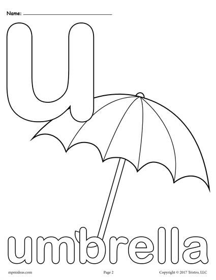 Letter u alphabet coloring pages