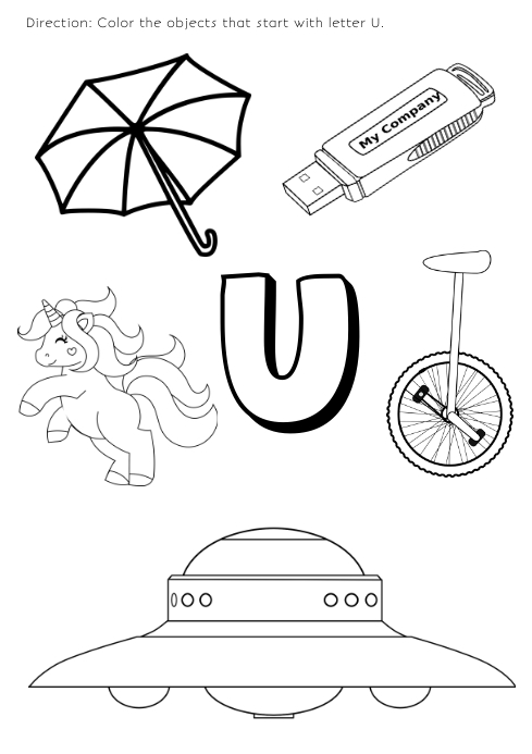 Copy of coloring page for kids letter u