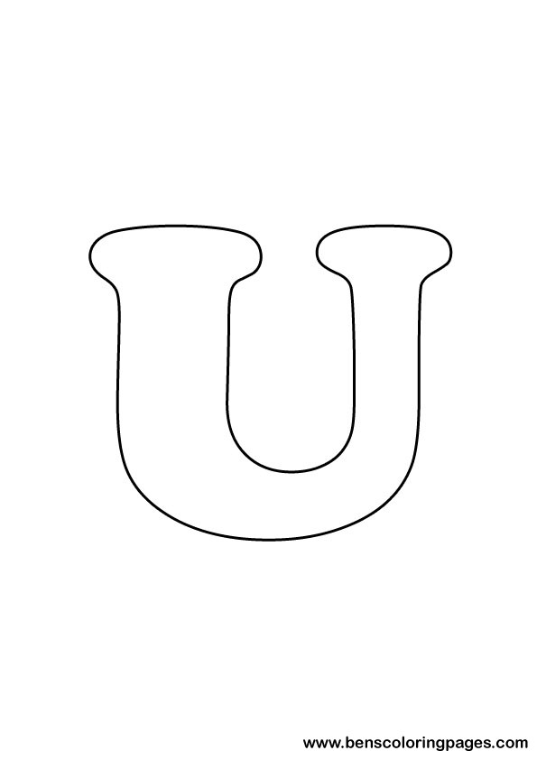 Free letter u coloring page