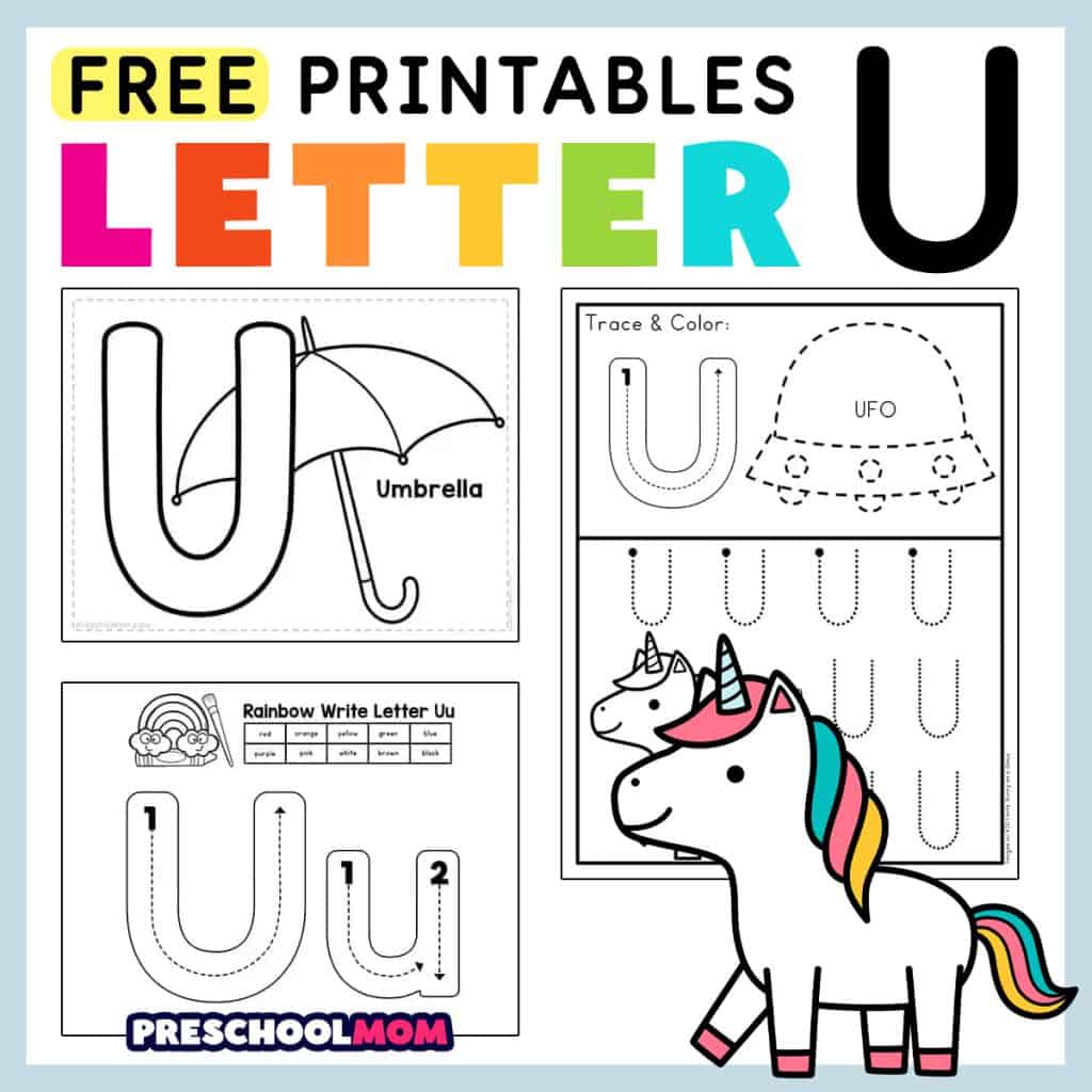 Letter u preschool printables