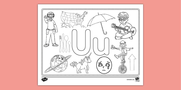 Letter u coloring page teacher made