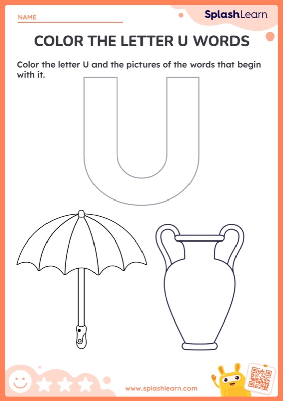 Color the letter u words