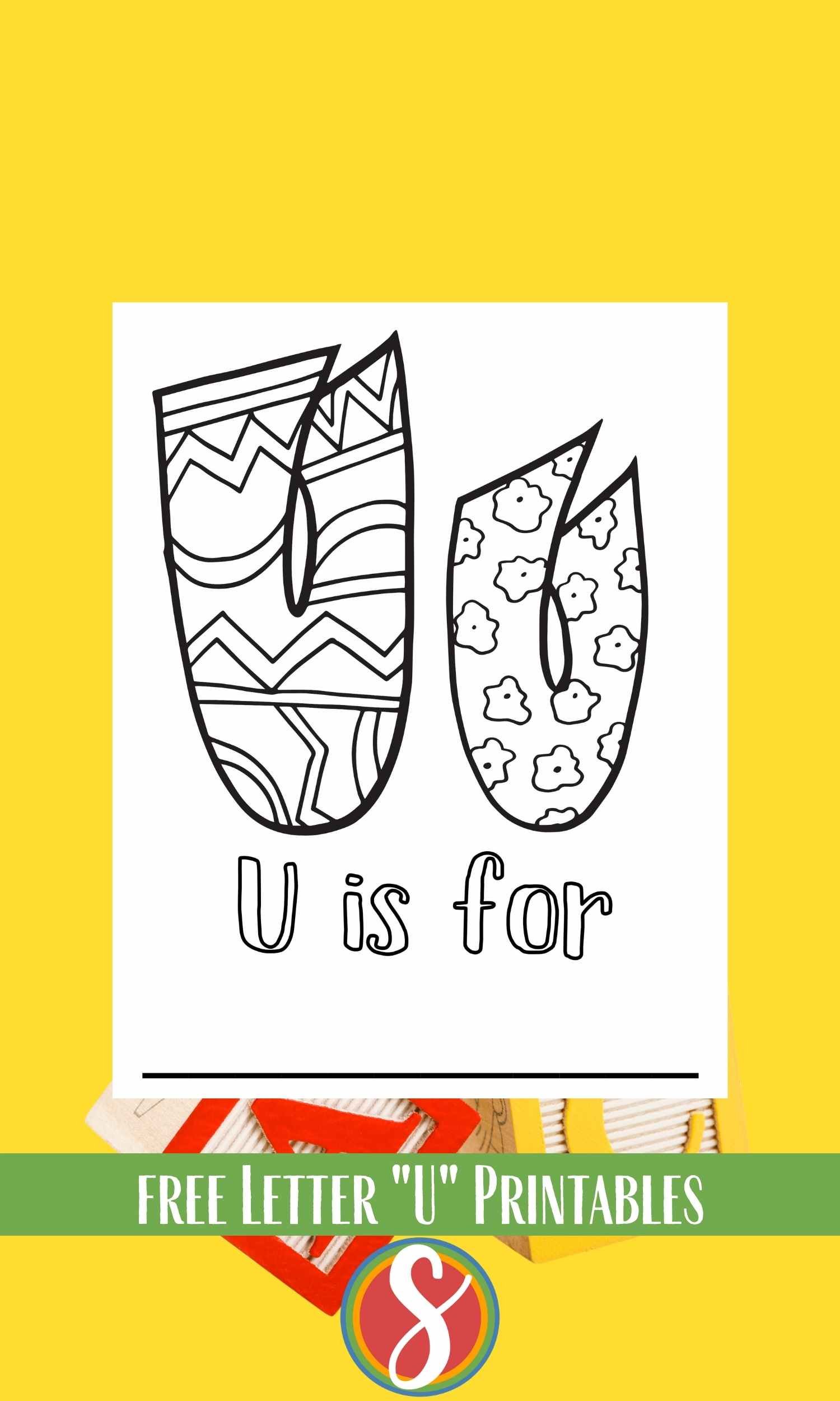 Free letter u coloring pages â stevie doodles