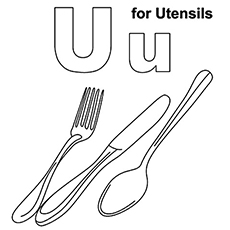 Letter u coloring pages