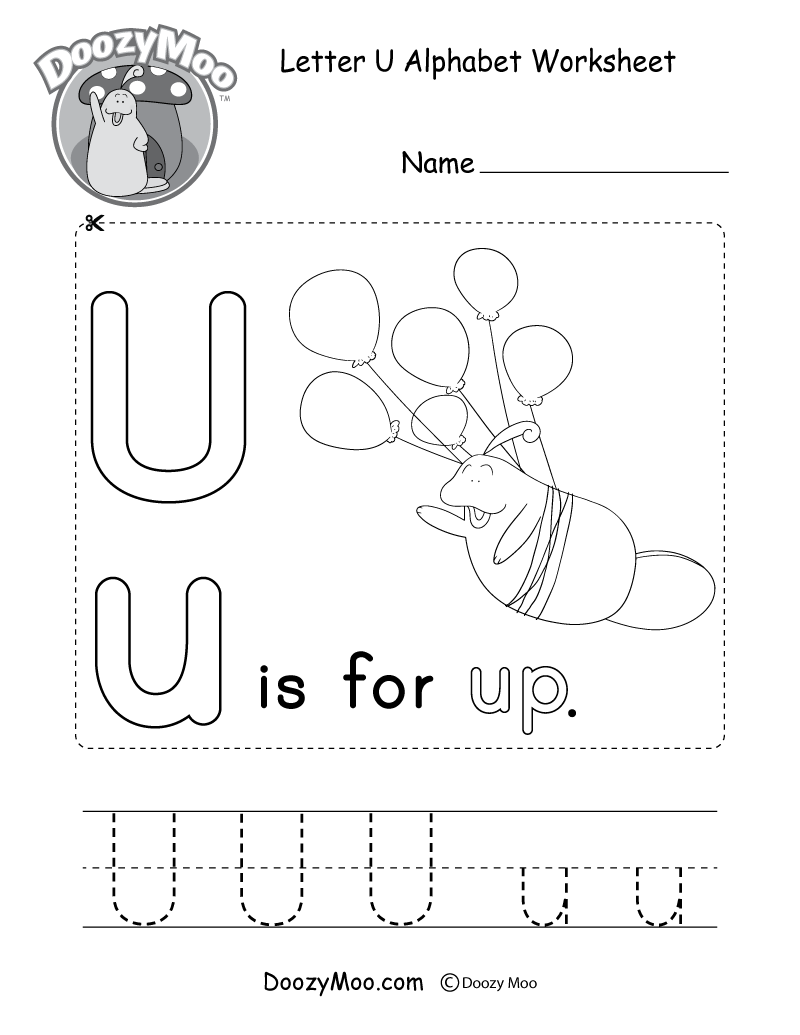 Cute uppercase letter u coloring page free printable