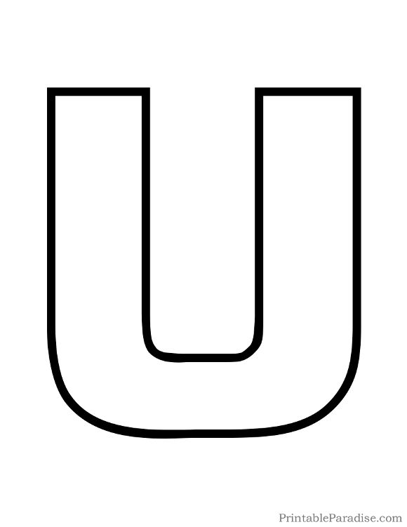 Printable letter u outline