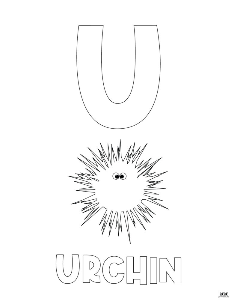 Letter u coloring pages