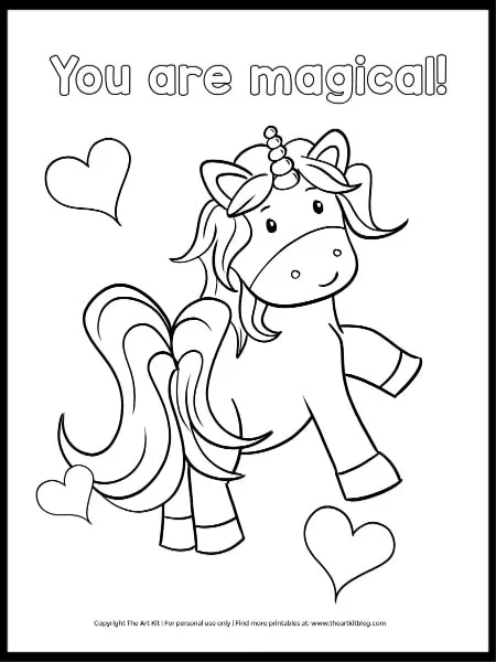 You are magical â free unicorn coloring page â the art kit