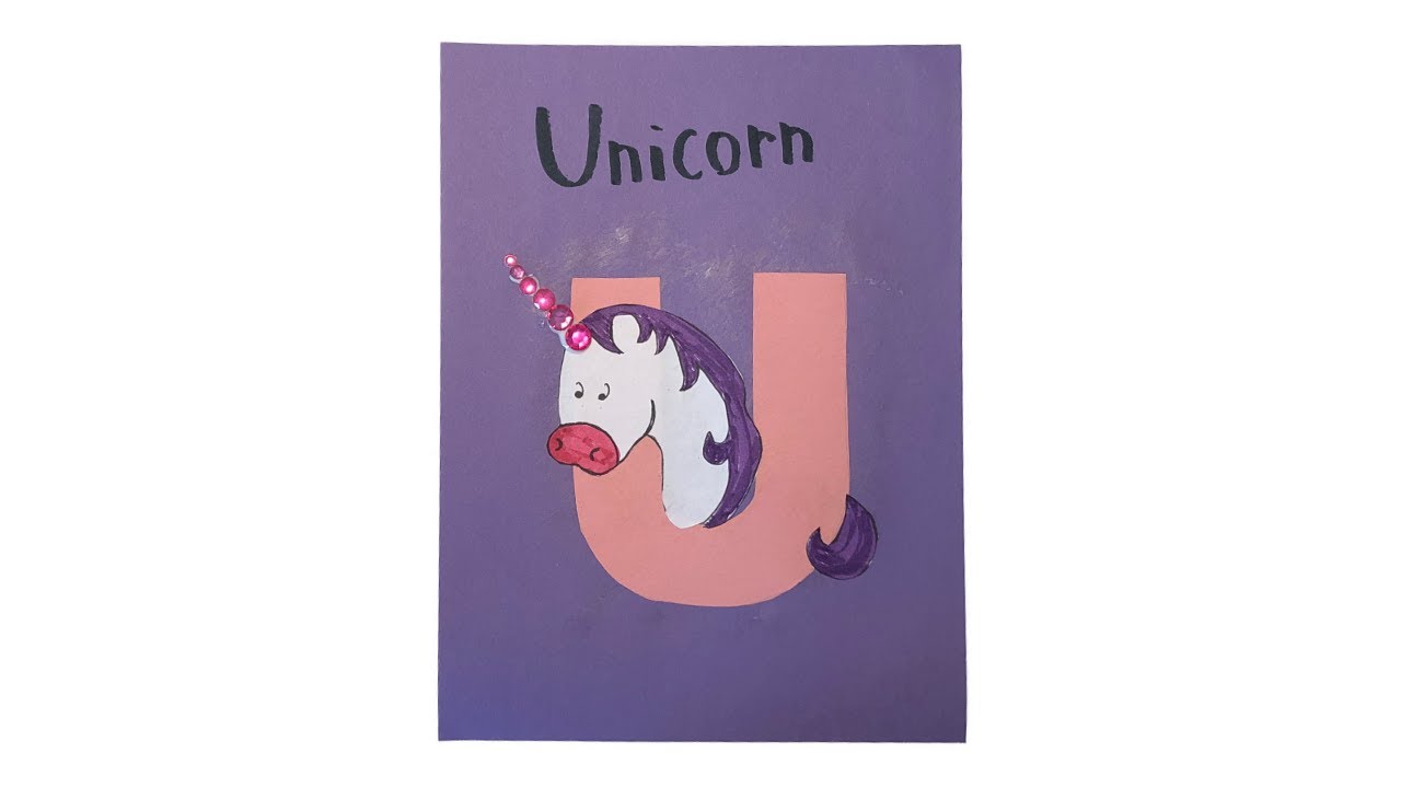 Letter u unicorn craft all kids network