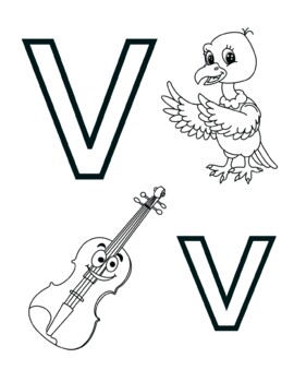 Letter v alphabet coloring page worksheet by knox worksheets tpt