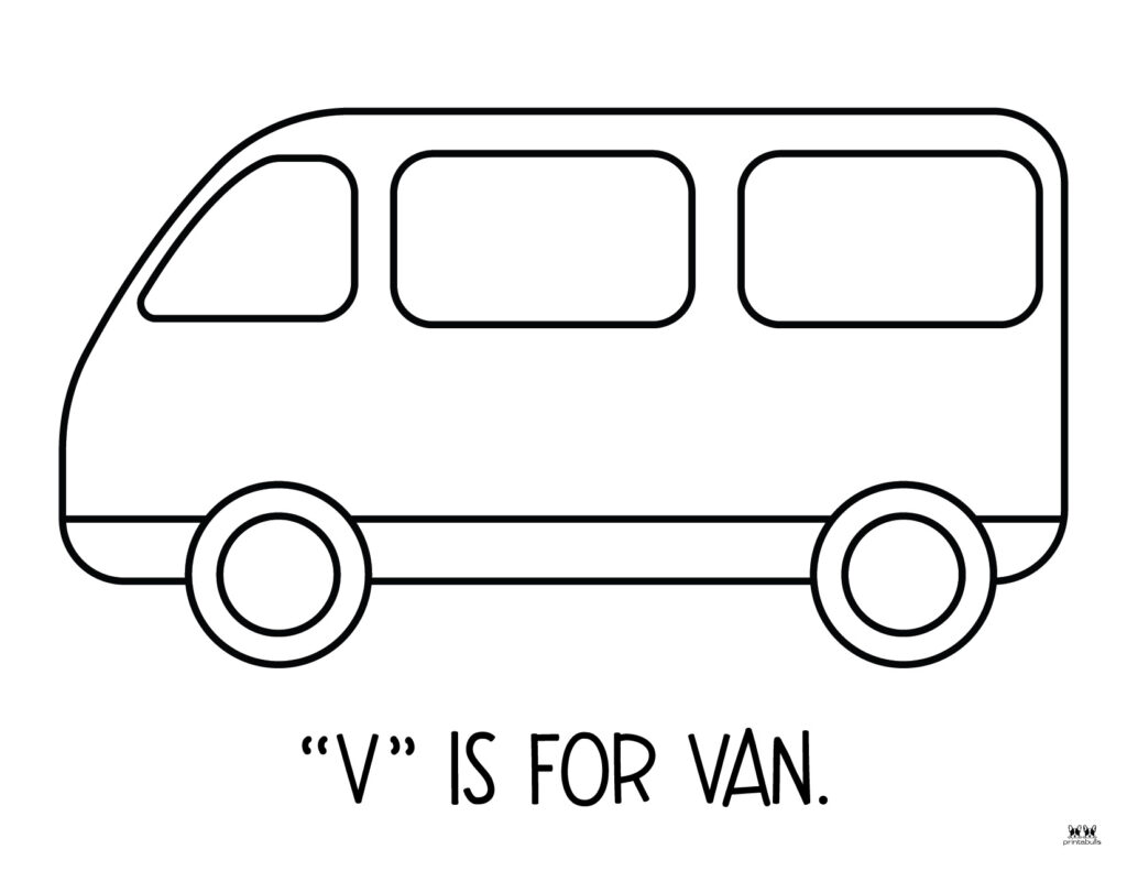 Letter v coloring pages