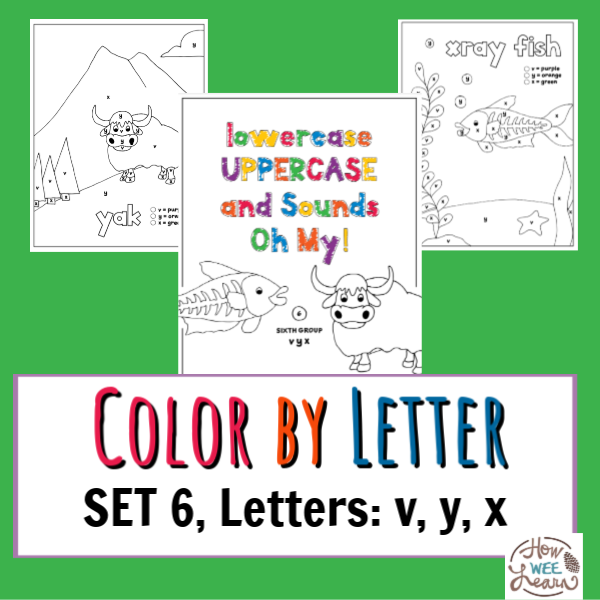 Worksheets for kindergarten and preschool â color by letter coloring pages set letters v y x